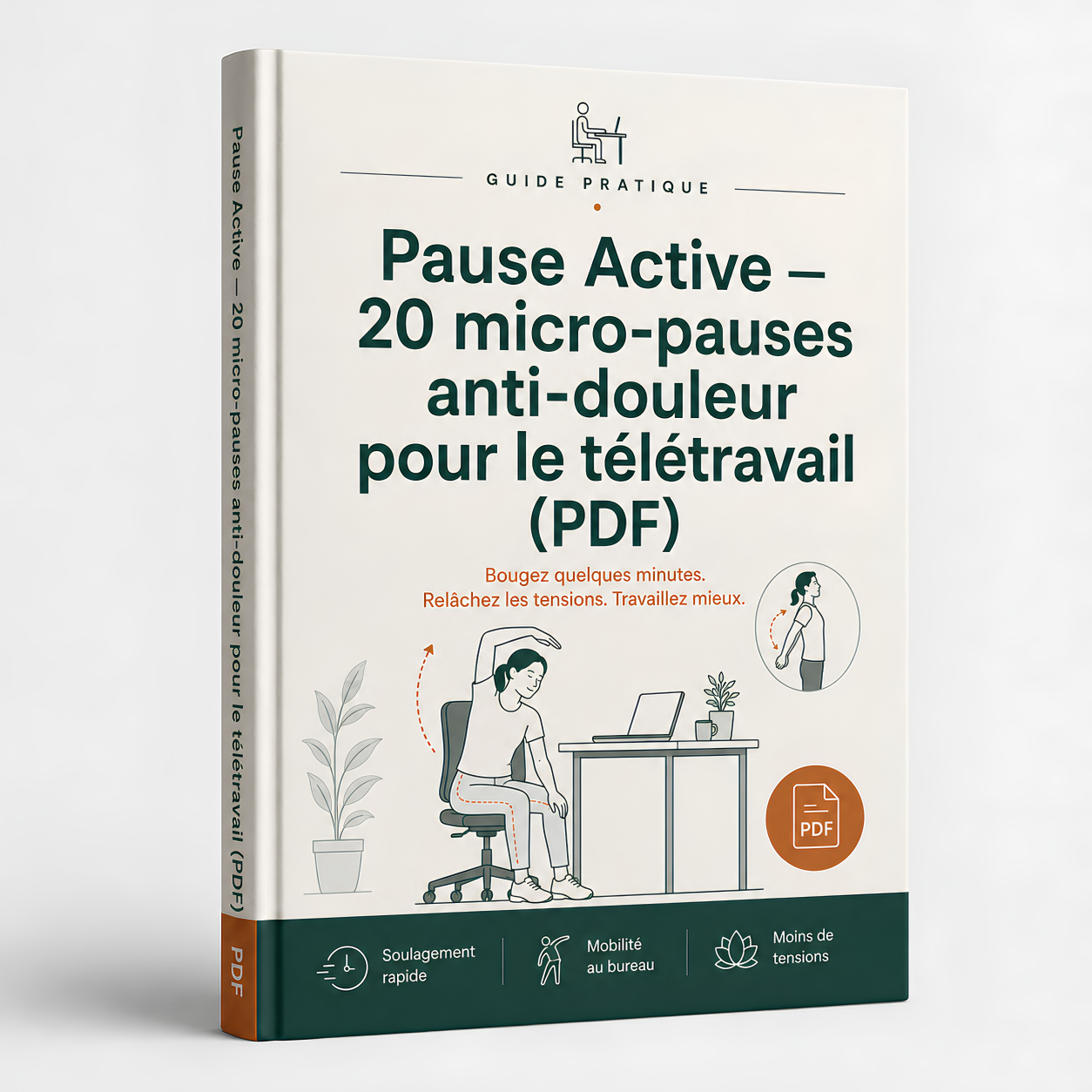 Pause Active · 20 micro-pauses anti-douleur pour le télétravail (PDF)